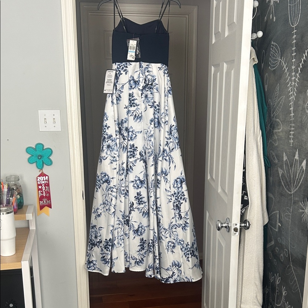 Macy's Navy and White Floral Dress